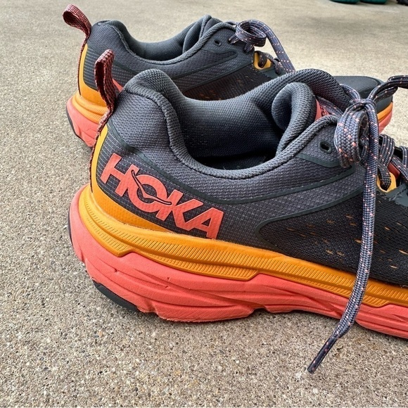 Hoka Challenger ATR 6 Sneaker Mens Size 9.5 Gray Orange - Picture 2 of 11